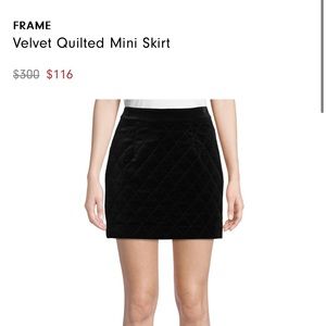 FRAME velvet quilted mini skirt